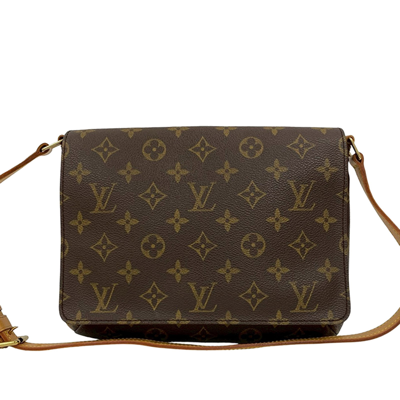 Louis Vuitton Musette Tango Monogram Canvas Shoulder Bag with Short Strap: Louis Vuitton Musette Tango Monogram Canvas Shoulder Bag with Short Strap This Louis Vuitton Musette Tango Short Strap bag features the iconic monogram canvas body paired with a flat vachetta leather 
