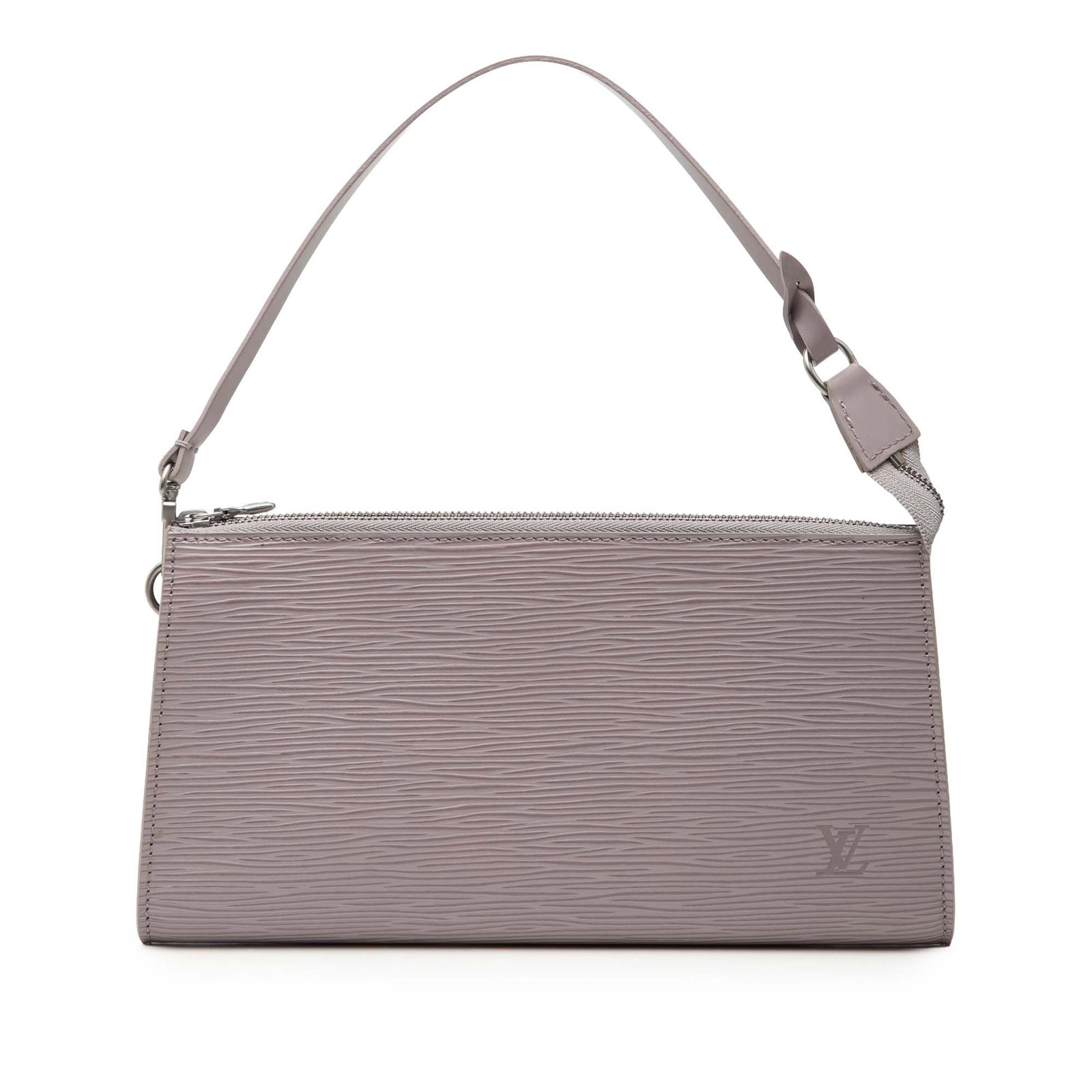 Louis Vuitton Epi Leather Pochette Accessoires Shoulder Bag Purple France: Louis Vuitton Epi Leather Pochette Accessoires Shoulder Bag Purple France This Louis Vuitton Epi Pochette Accessoires features a purple epi leather body with a flat leather shoulder strap and a top zi