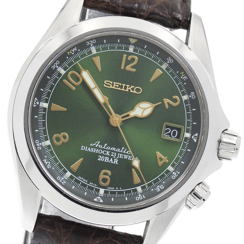 Seiko Mechanical Alpinist Date Automatic Green Dial Men's Wristwatch: Seiko Mechanical Alpinist Date Automatic Green Dial Men's Wristwatch This Seiko SARB017/6R15-00E0 Mechanical Alpinist men's wristwatch features a stainless steel case paired with a green dial and an a