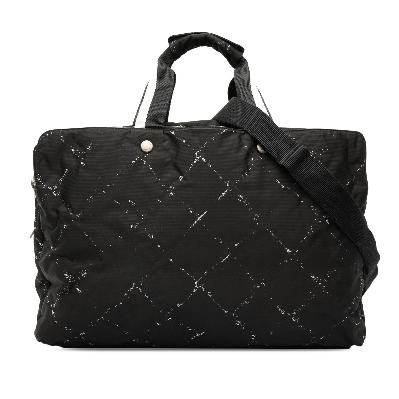 Chanel Old Travel Line Black Nylon Large Travel Bag with Strap (1 of 9)