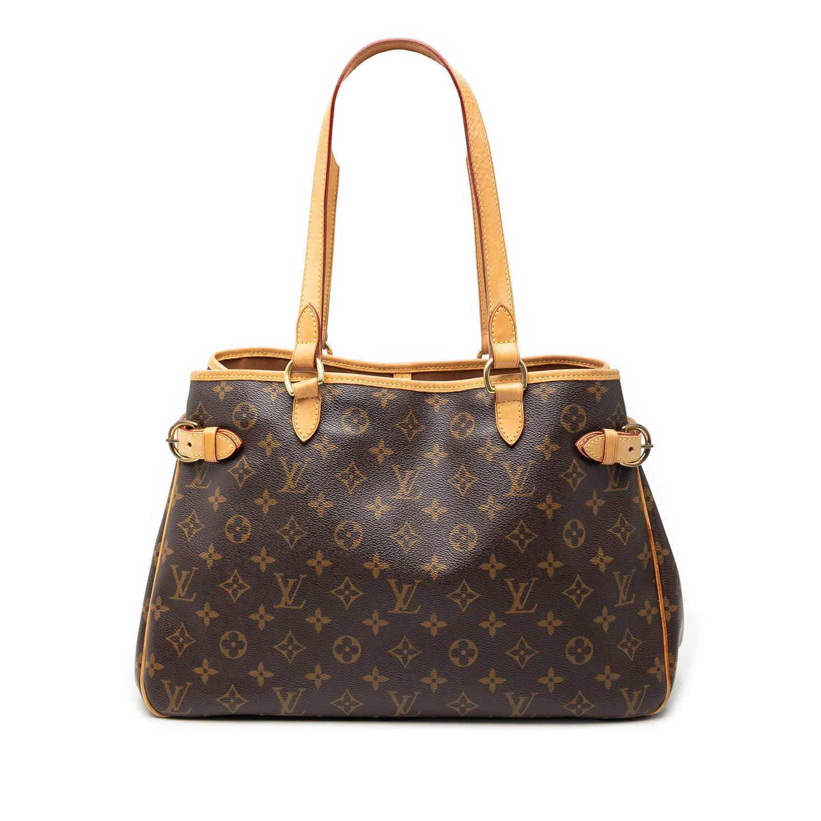 Louis Vuitton Batignolles Horizontal Monogram Shoulder Bag with Vachetta Leather Trim: Louis Vuitton Batignolles Horizontal Monogram Shoulder Bag with Vachetta Leather Trim The Louis Vuitton Monogram Batignolles Horizontal features the iconic monogram canvas with vachetta leather trim a