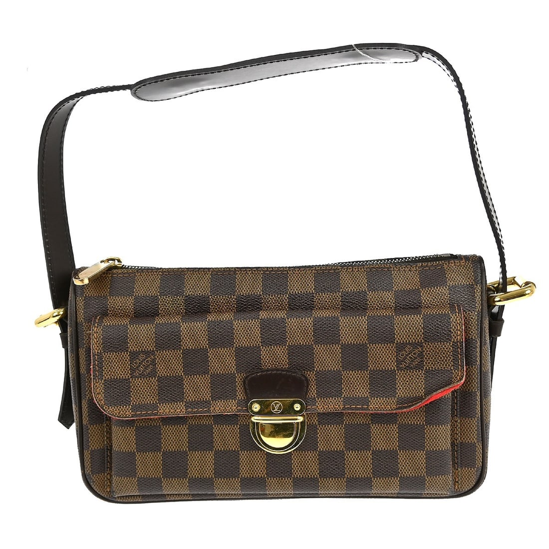 Louis Vuitton Ravello GM Damier Ebene Shoulder Bag N60006 Medium: Louis Vuitton Ravello GM Damier Ebene Shoulder Bag N60006 Medium This Louis Vuitton Ravello GM shoulder bag features the iconic Damier canvas leather exterior in Ebene color with Alcantara lining. Des
