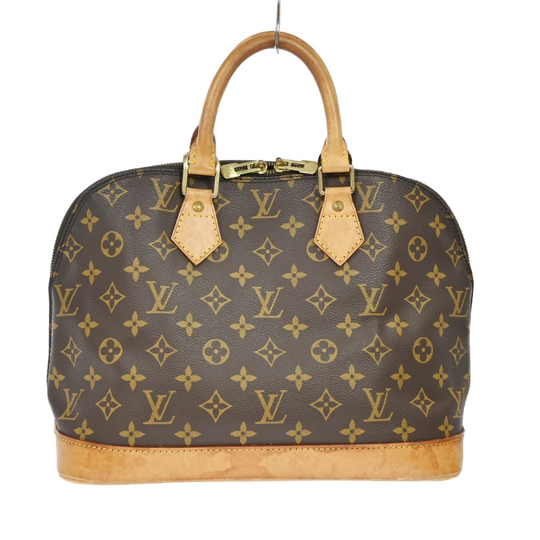 Louis Vuitton Alma Monogram Canvas Medium Brown Handbag M51130: Louis Vuitton Alma Monogram Canvas Medium Brown Handbag M51130 This Louis Vuitton Alma handbag features the iconic Monogram canvas design with double beige handles and a secure zip closure. The medium