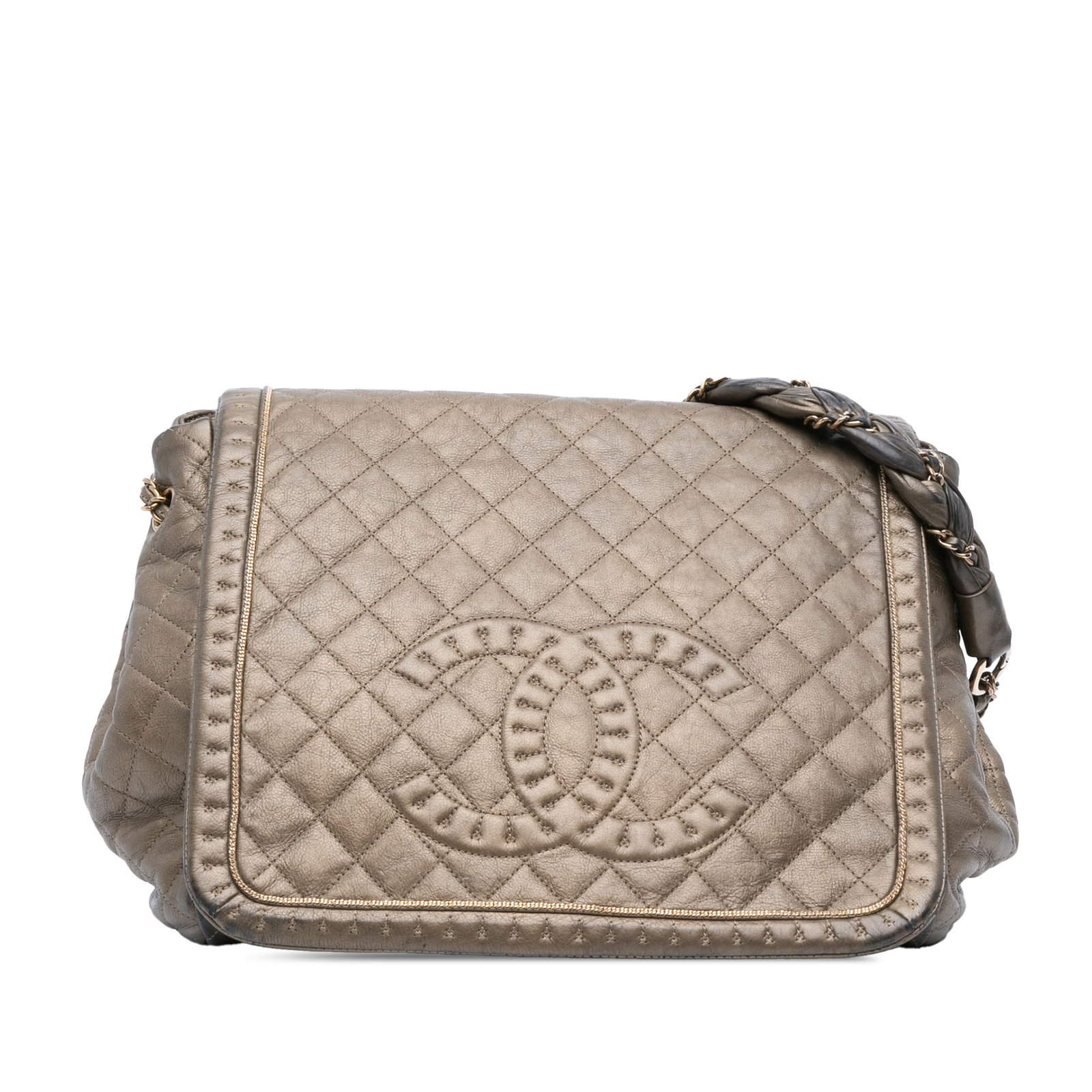 Chanel Istanbul Accordion Flap Quilted Metallic Calfskin Shoulder Bag (1 of 12)