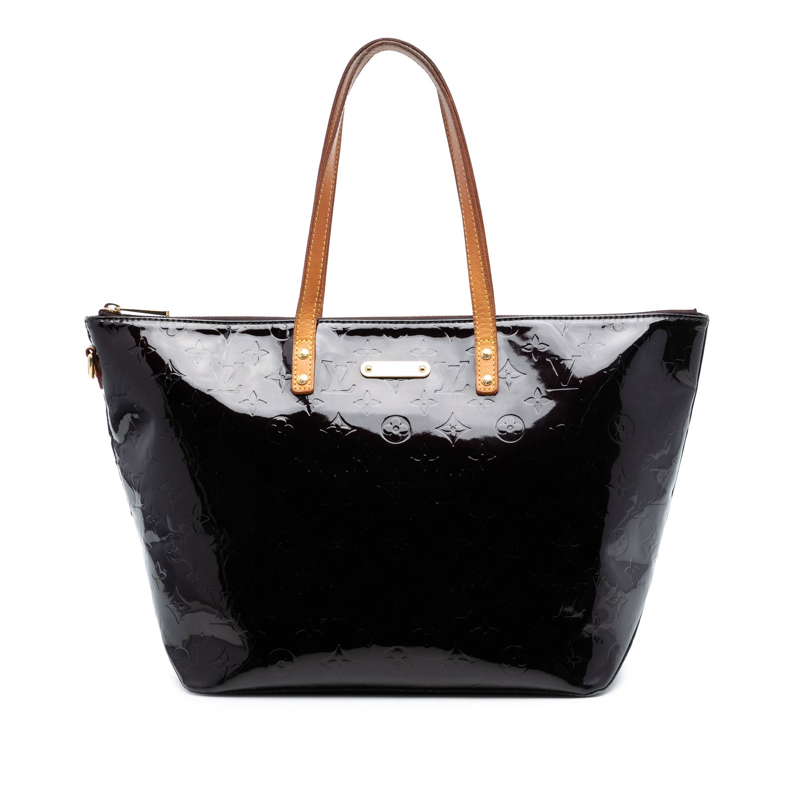 Louis Vuitton Bellevue GM Purple Vernis Leather Shoulder Bag: Louis Vuitton Bellevue GM Purple Vernis Leather Shoulder Bag This Louis Vuitton Monogram Vernis Bellevue GM features a durable vernis leather body in a striking purple color, accented by flat vachetta