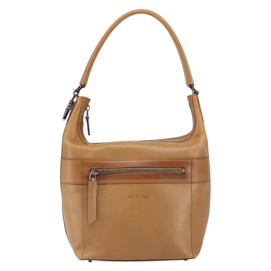Gucci Brown Leather Vintage Purse 19cm by 17cm by 11cm: Gucci Brown Leather Vintage Purse 19cm by 17cm by 11cm This vintage Gucci handbag for women features brown leather construction with a classic design. It shows signs of pre-owned wear including surfac