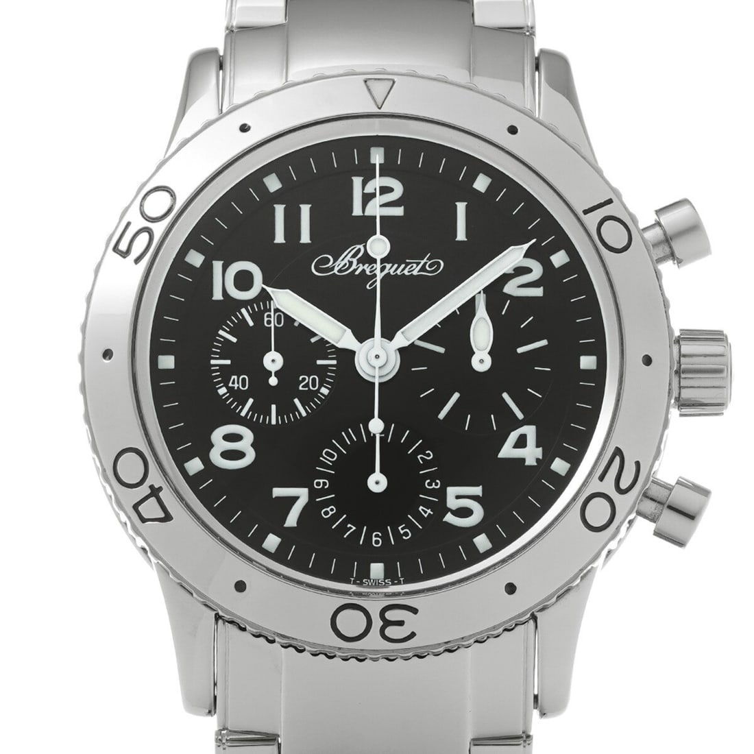 Breguet Aeronavale Type XX Automatic Flyback Chronograph Watch: Breguet Aeronavale Type XX Automatic Flyback Chronograph Watch This Breguet Aeronavale Type XX 3800ST/92/SW9 is a men's automatic wristwatch featuring a black dial and stainless steel case, bezel, and