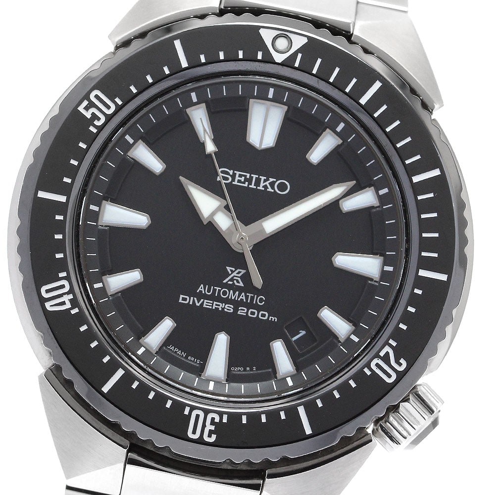 Seiko Prospex Diver Scuba Date Automatic Men's Wristwatch: Seiko Prospex Diver Scuba Date Automatic Men's Wristwatch This Seiko Prospex Diver Scuba men's wristwatch, model SBDC039/6R15-03G0, features a stainless steel case and band with a black dial. The auto