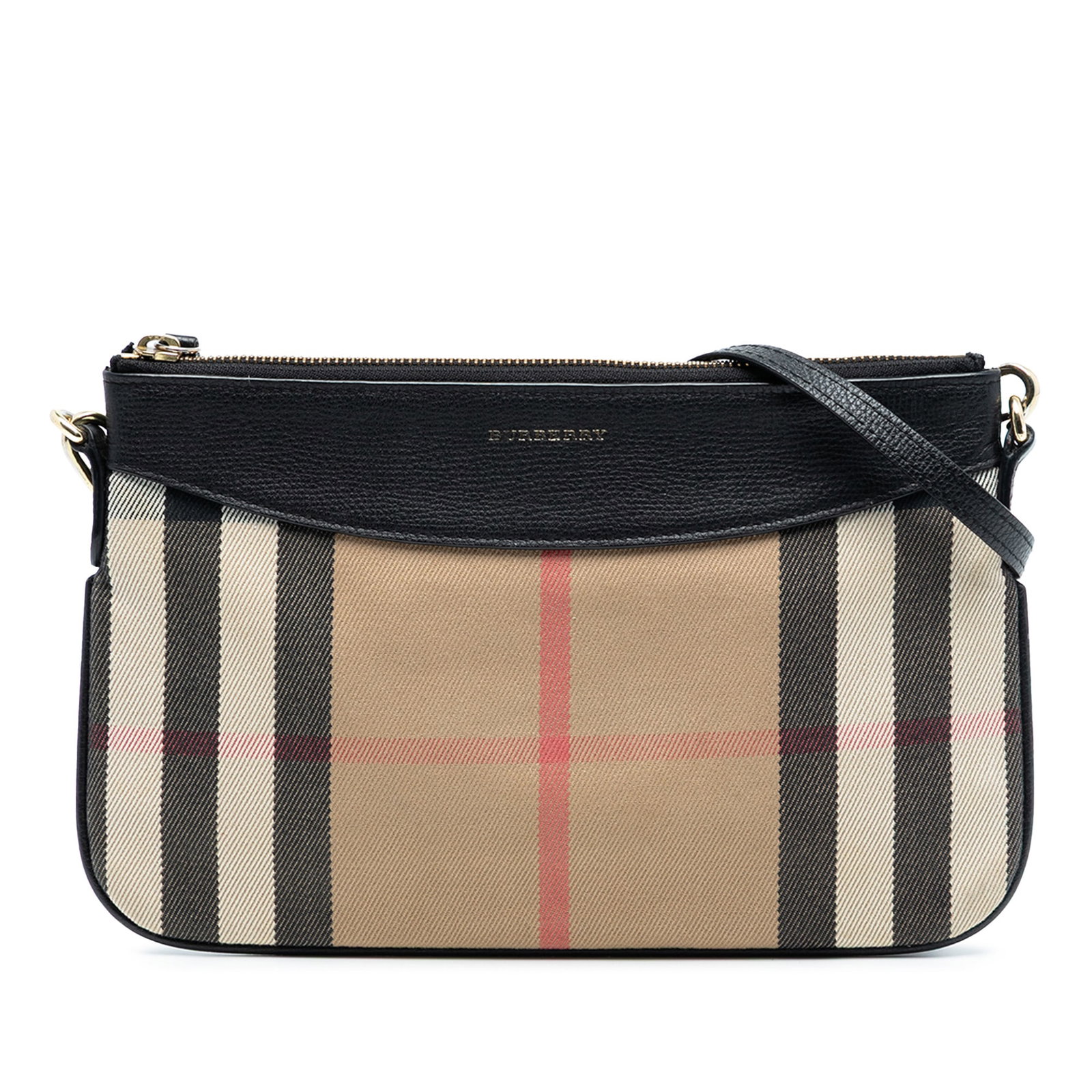 Peyton Crossbody Bag with House Check Canvas and Leather Trim by Burberry: Peyton Crossbody Bag with House Check Canvas and Leather Trim by Burberry This Burberry Peyton crossbody bag features the iconic house check canvas with leather trim. It is designed with a detachable 