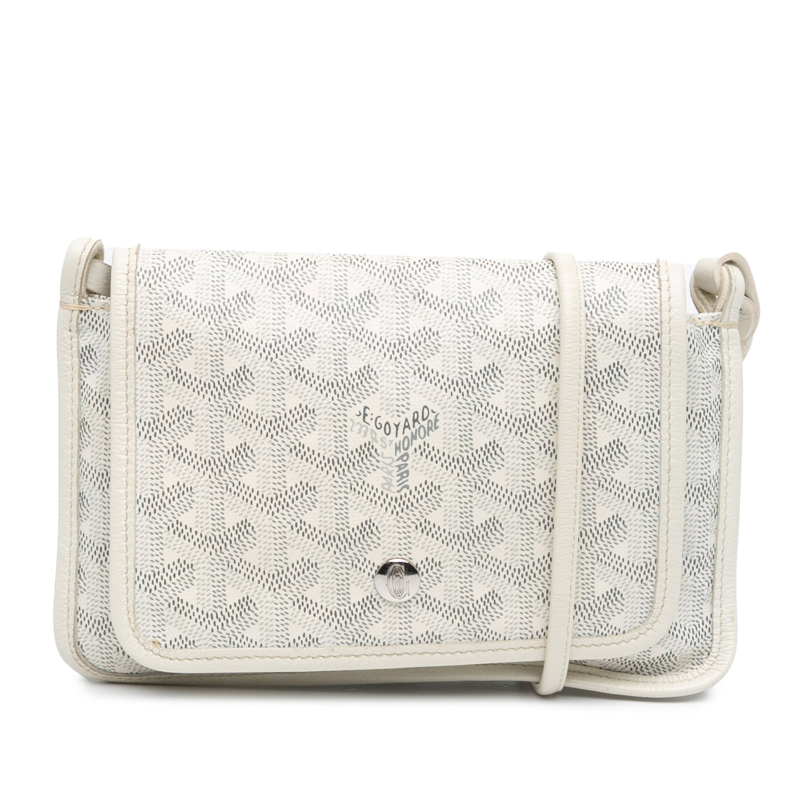 Goyardine Plumet Wallet White Coated Canvas Leather Trim: Goyardine Plumet Wallet White Coated Canvas Leather Trim Introducing the Goyardine Plumet Pocket Wallet, a sophisticated accessory crafted from coated canvas with luxurious leather trim. This stylish 