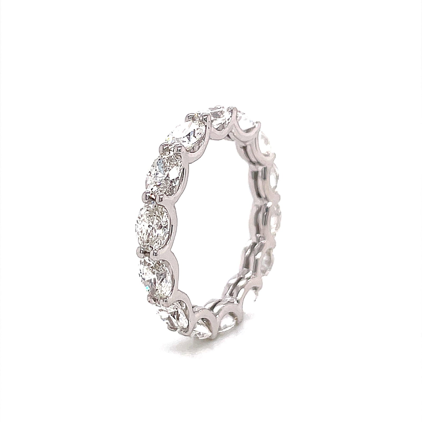 3.67ct Oval Cut Diamond Eternity Band 18k White Gold - 3