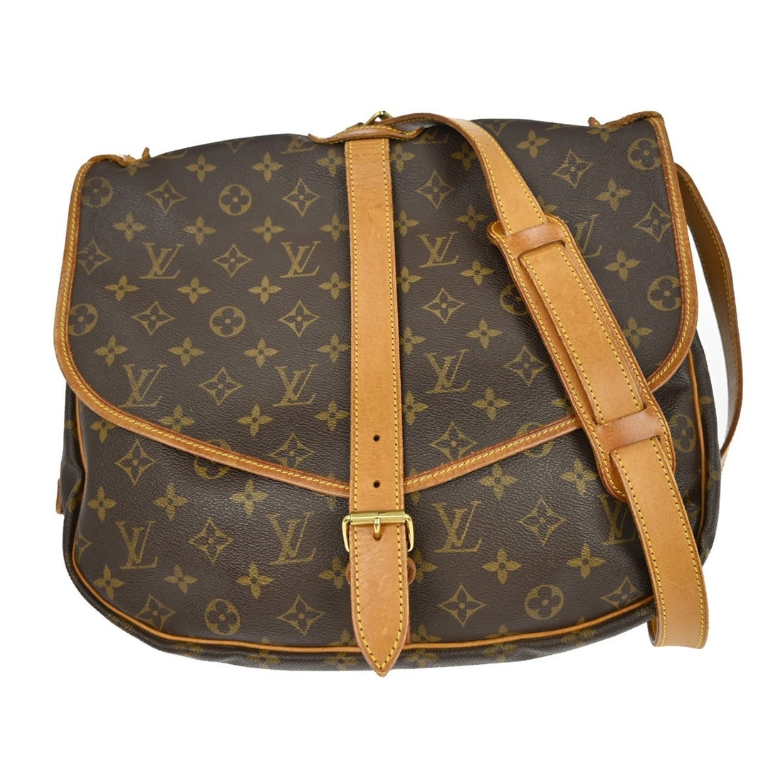 Louis Vuitton Saumur 35 Monogram Canvas Medium Shoulder Bag Brown: Louis Vuitton Saumur 35 Monogram Canvas Medium Shoulder Bag Brown This Louis Vuitton Saumur 35 shoulder bag features the signature Monogram canvas leather exterior and a brown canvas lining. Designed 