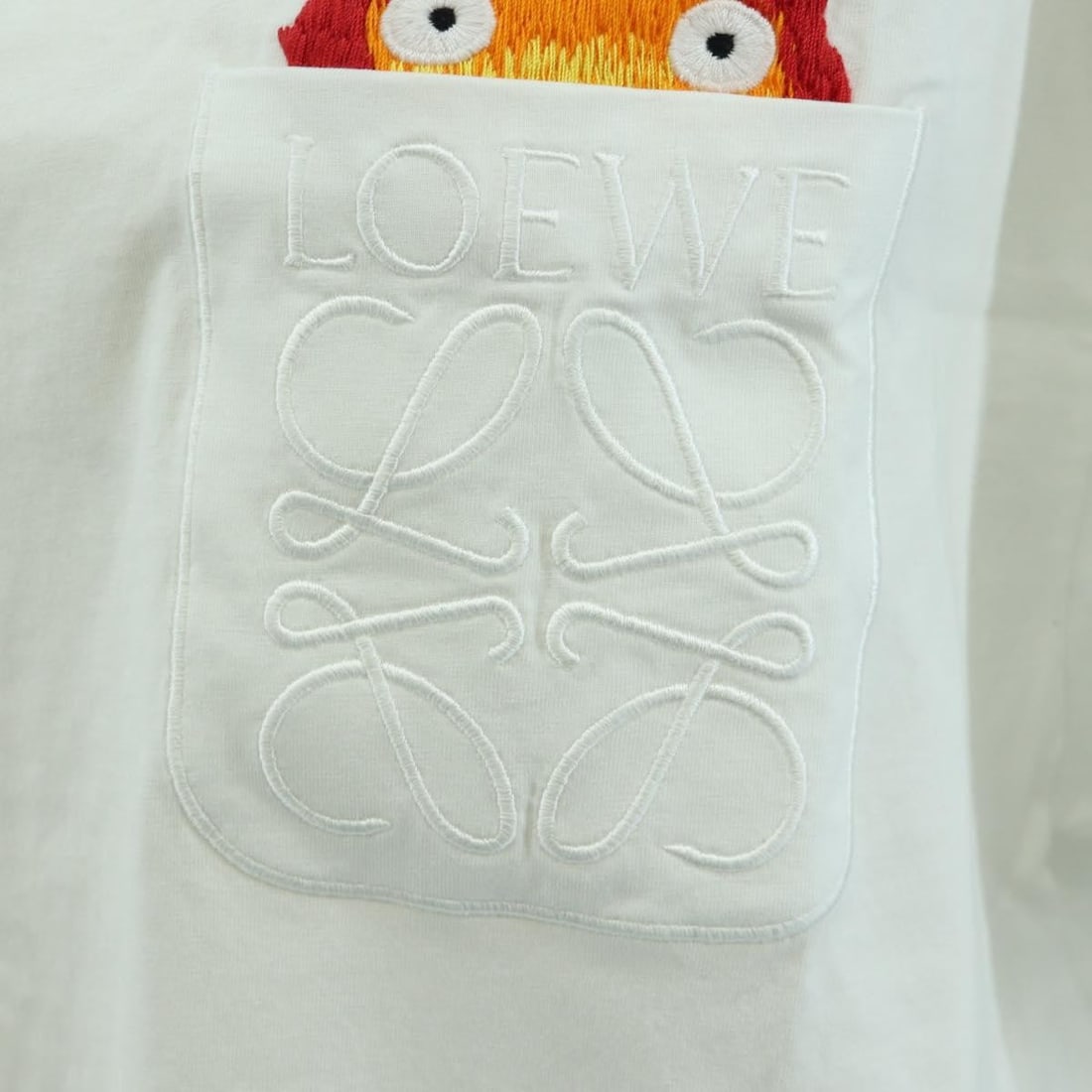 White Cotton Calcifer Graphic Tee LOEWE Studio Ghibli Howl's Moving Castle - 7