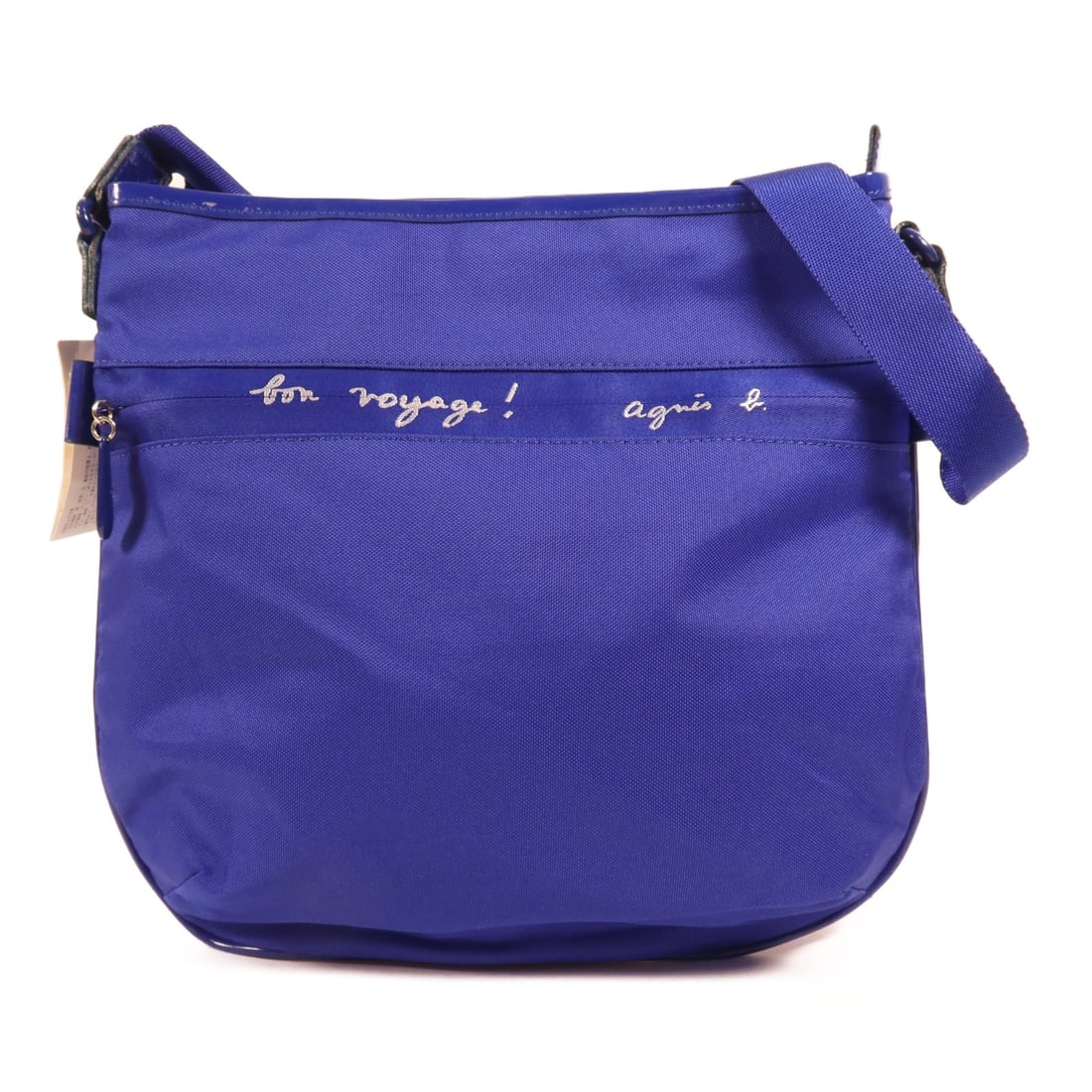 Agnes B Nilong Blue Nylon Shoulder Bag 11.8 x 12.6 (1 of 16)