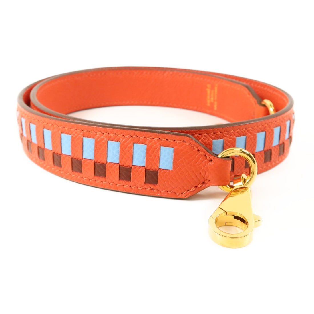 Hermes Orange Epsom Leather Shoulder Strap with Gold Hardware (1 of 9)