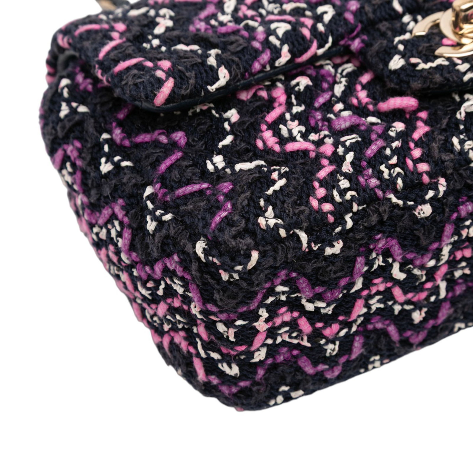 Chanel Multicolor Stitched Cotton Mini Rectangular Single Flap Shoulder Bag - 10