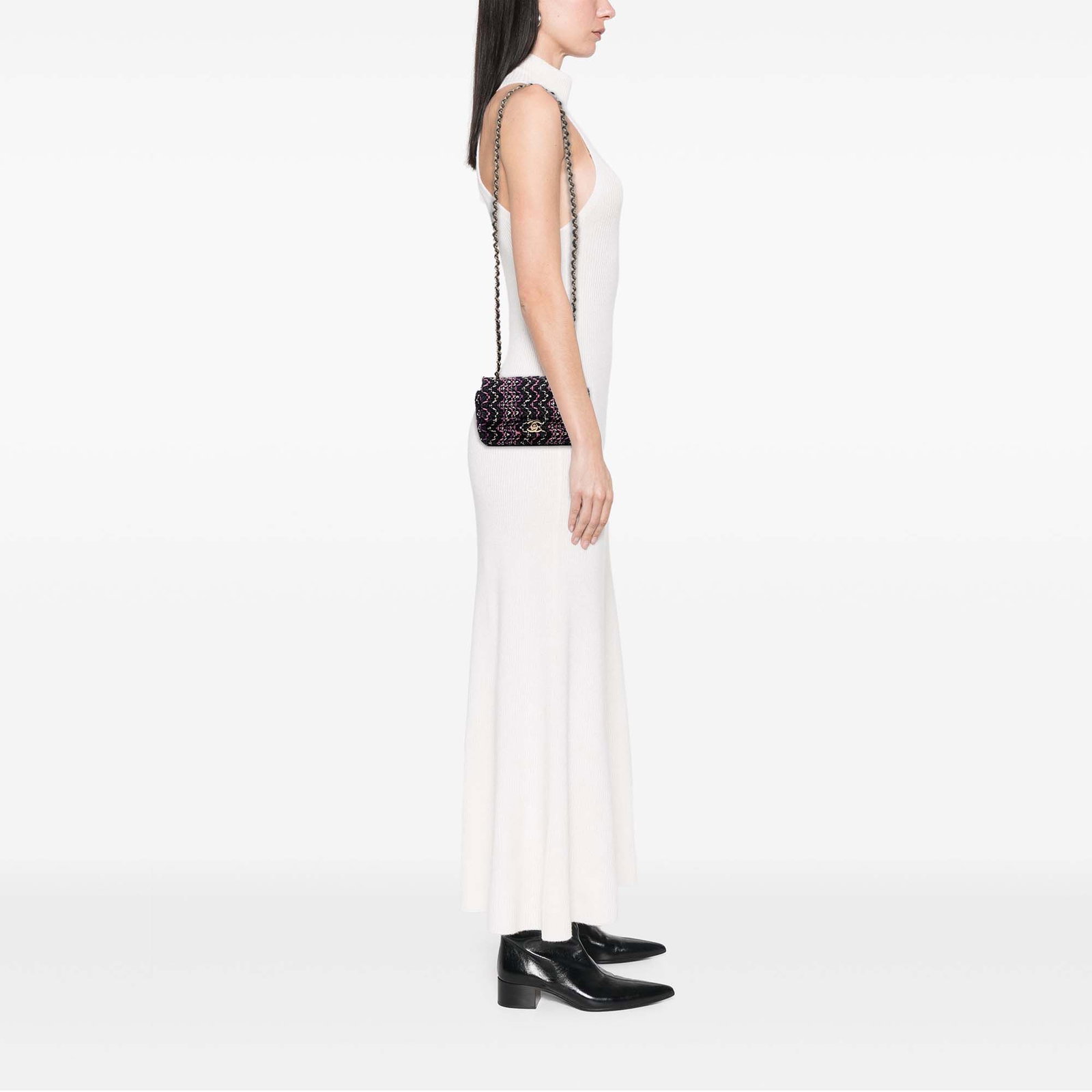 Chanel Multicolor Stitched Cotton Mini Rectangular Single Flap Shoulder Bag - 11