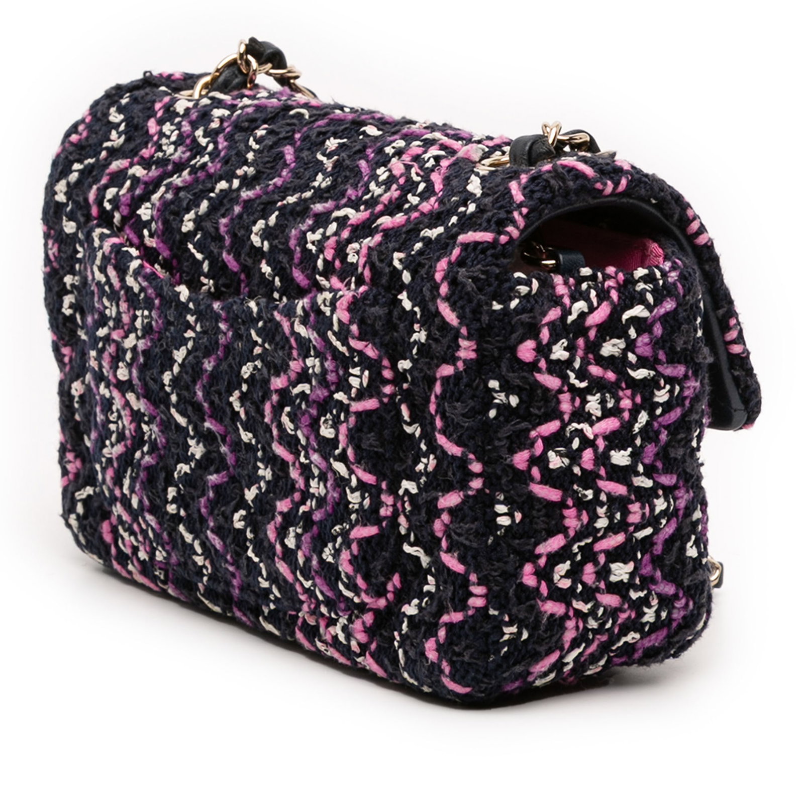Chanel Multicolor Stitched Cotton Mini Rectangular Single Flap Shoulder Bag - 2