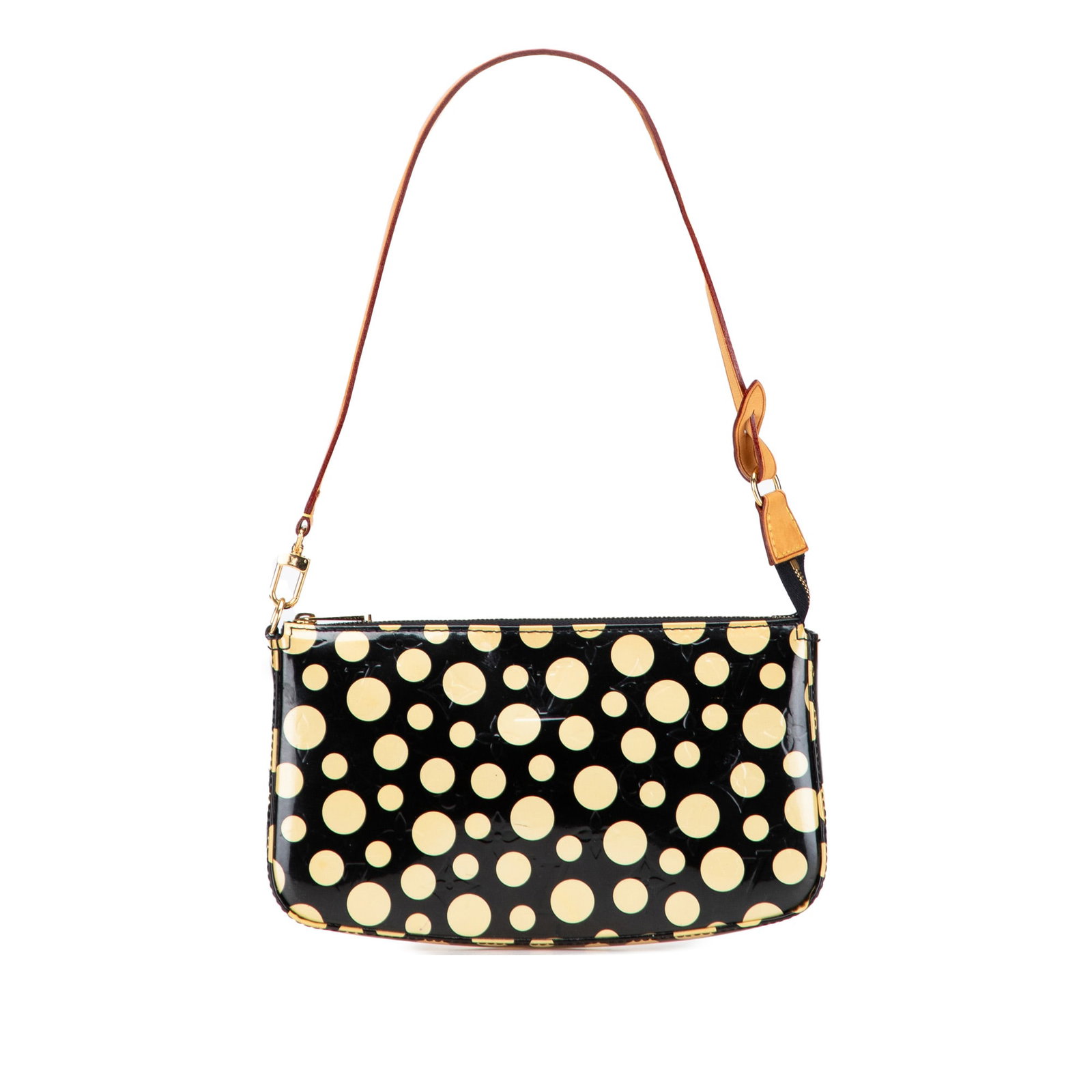 Louis Vuitton Yayoi Kusama Monogram Vernis Dots Pochette Accessoires Black Leather Bag (1 of 11)