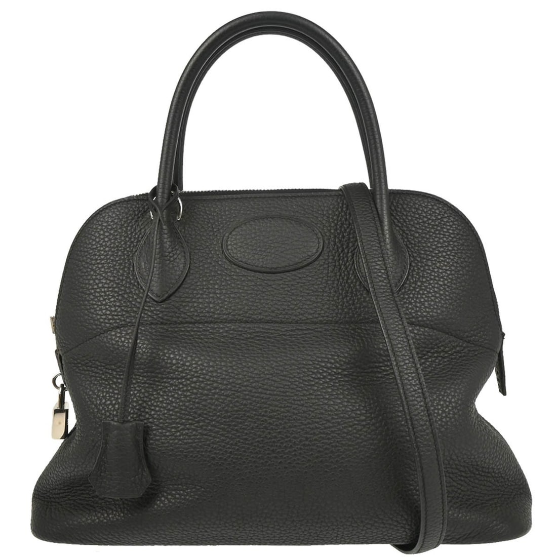Hermes Black Taurillon Clemence Bolide 31 2-Way Handbag Silver Hardware: Hermes Black Taurillon Clemence Bolide 31 2-Way Handbag Silver Hardware This exquisite Hermes Bolide 31 handbag features a sleek black Taurillon Clemence exterior, offering both style and durability. 