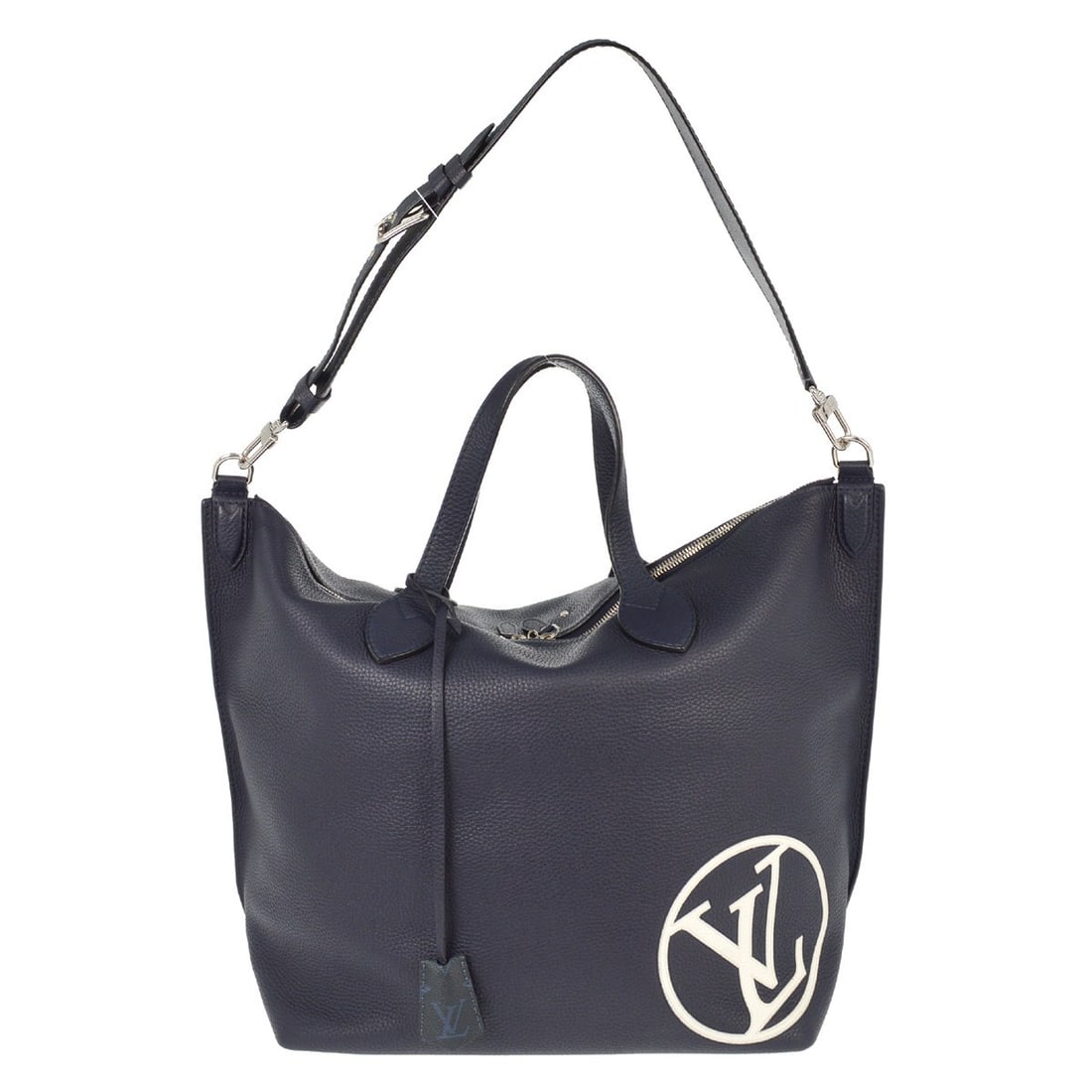 Louis Vuitton Navy Leather East Side Tote Bag 37cm: Louis Vuitton Navy Leather East Side Tote Bag 37cm This Louis Vuitton East Side Tote is crafted from navy leather and designed for women. The tote features a spacious interior and sturdy construction.