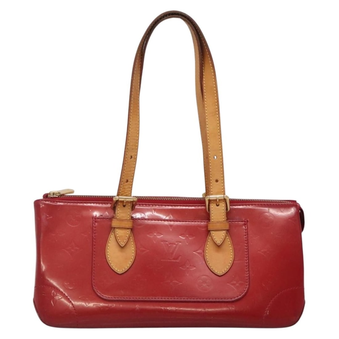 Louis Vuitton Rosewood Avenue Red Patent Leather Monogram Shoulder Bag: Louis Vuitton Rosewood Avenue Red Patent Leather Monogram Shoulder Bag The Louis Vuitton Rosewood Avenue handbag features the signature Monogram Vernis patent leather in red, designed for women. This 