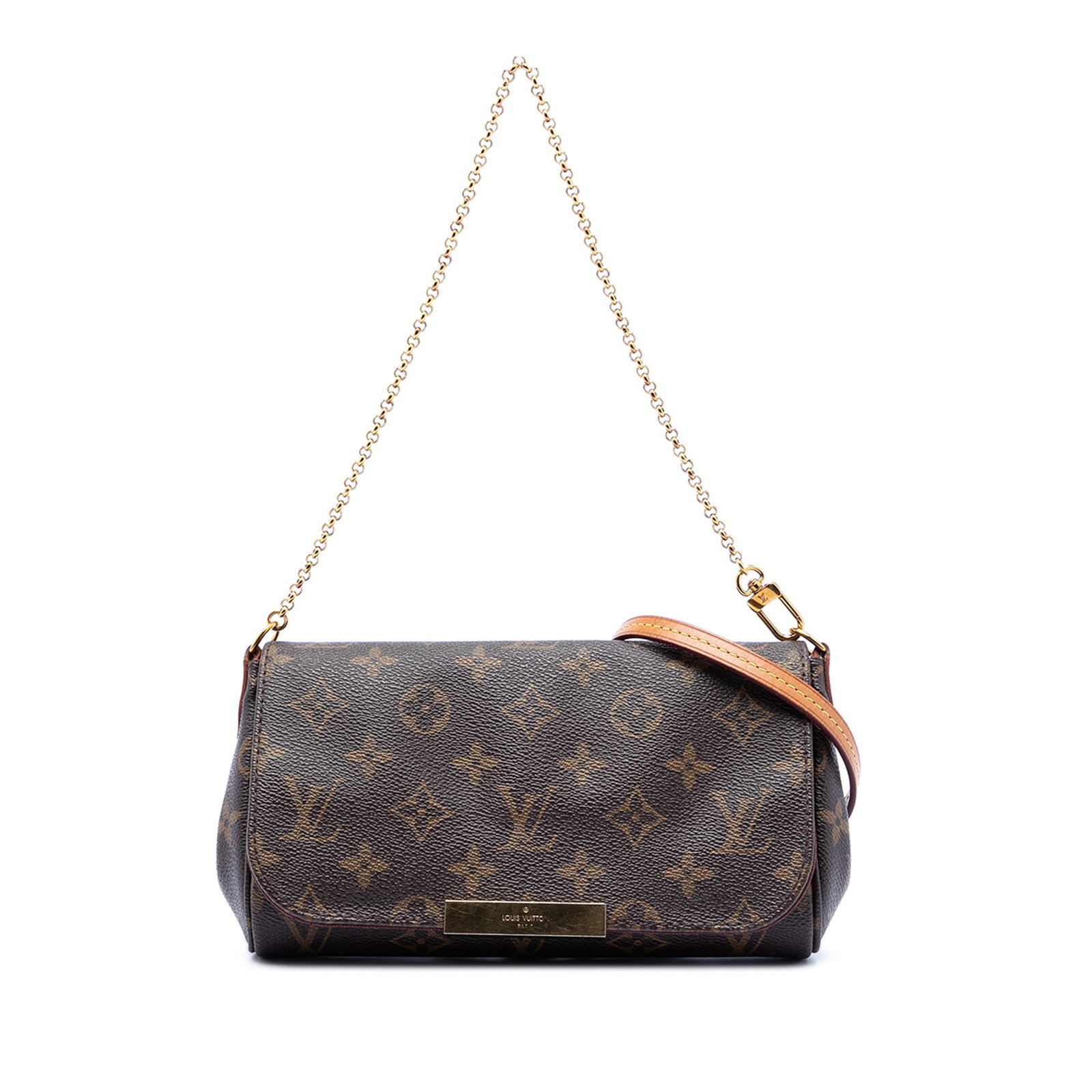 Louis Vuitton Favorite PM Monogram Canvas Bag with Detachable Straps: Louis Vuitton Favorite PM Monogram Canvas Bag with Detachable Straps This Louis Vuitton Monogram Favorite PM features the iconic monogram canvas body with a detachable flat vachetta leather shoulder s