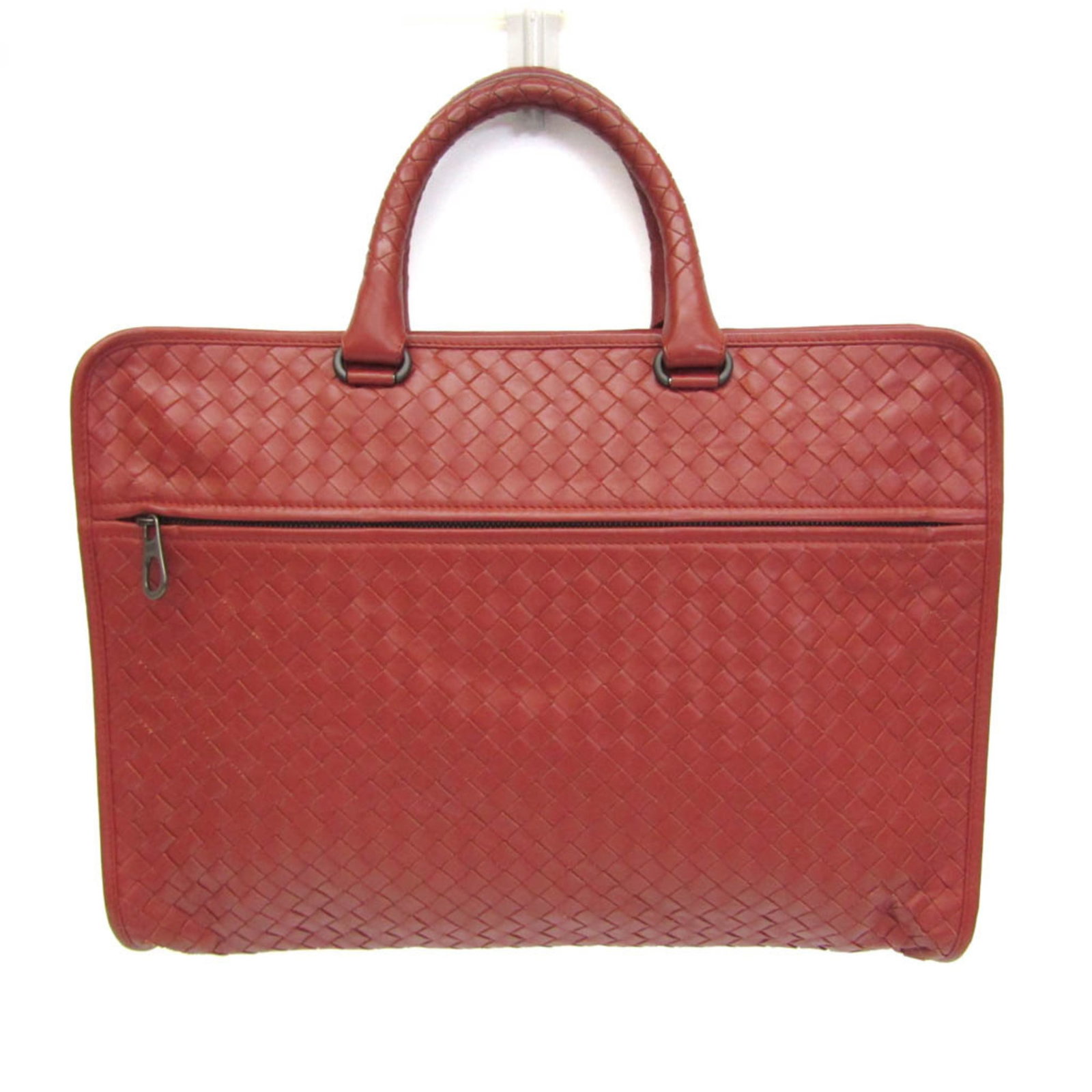 Red Leather Intrecciato Soft Slim Briefcase by Bottega Veneta (1 of 16)