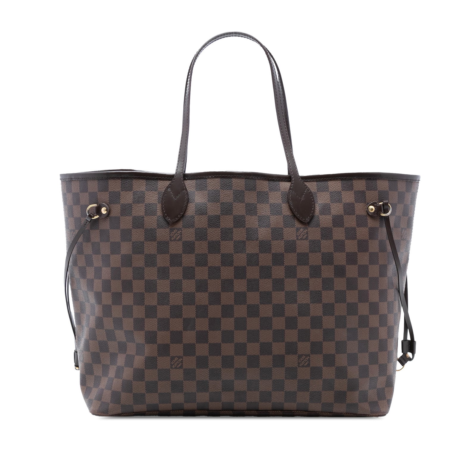 Louis Vuitton Neverfull GM tote bag Damier Ebene canvas with leather trim: Louis Vuitton Neverfull GM tote bag Damier Ebene canvas with leather trim The Louis Vuitton Damier Ebene Neverfull GM is crafted from signature Damier Ebene canvas with leather trim and flat leather s