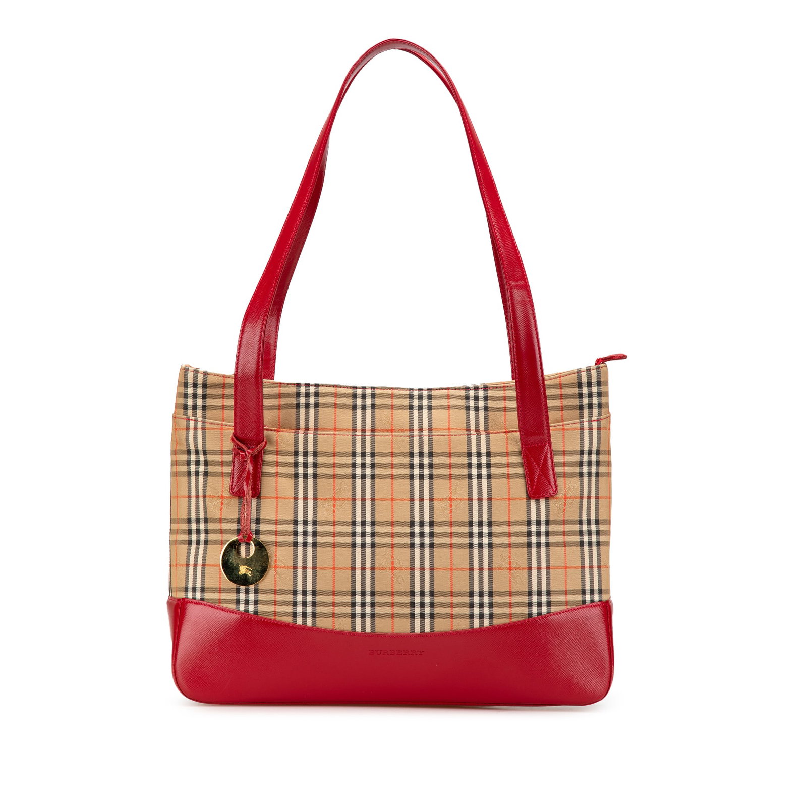 Burberry Haymarket Check Canvas Tote Bag with Leather Trim: Burberry Haymarket Check Canvas Tote Bag with Leather Trim The Burberry Haymarket Check Canvas Tote is a stylish and practical accessory featuring a signature haymarket check canvas body complemented 
