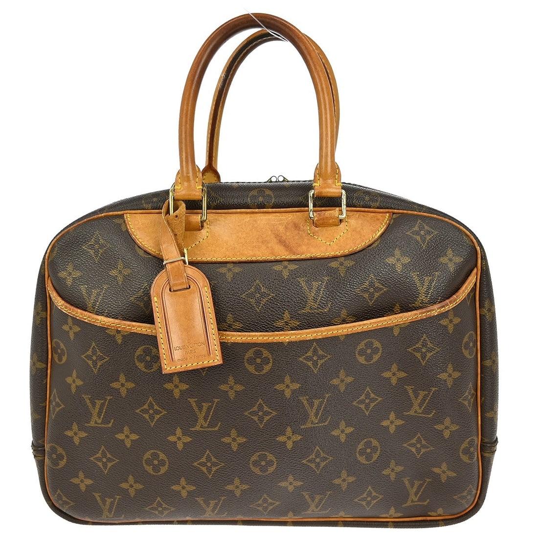 Louis Vuitton Monogram Canvas Deauville Brown Handbag 35cm x 26cm x 13cm: Louis Vuitton Monogram Canvas Deauville Brown Handbag 35cm x 26cm x 13cm This Louis Vuitton Deauville handbag features the iconic monogram canvas in brown, designed for women. It offers a spacious int