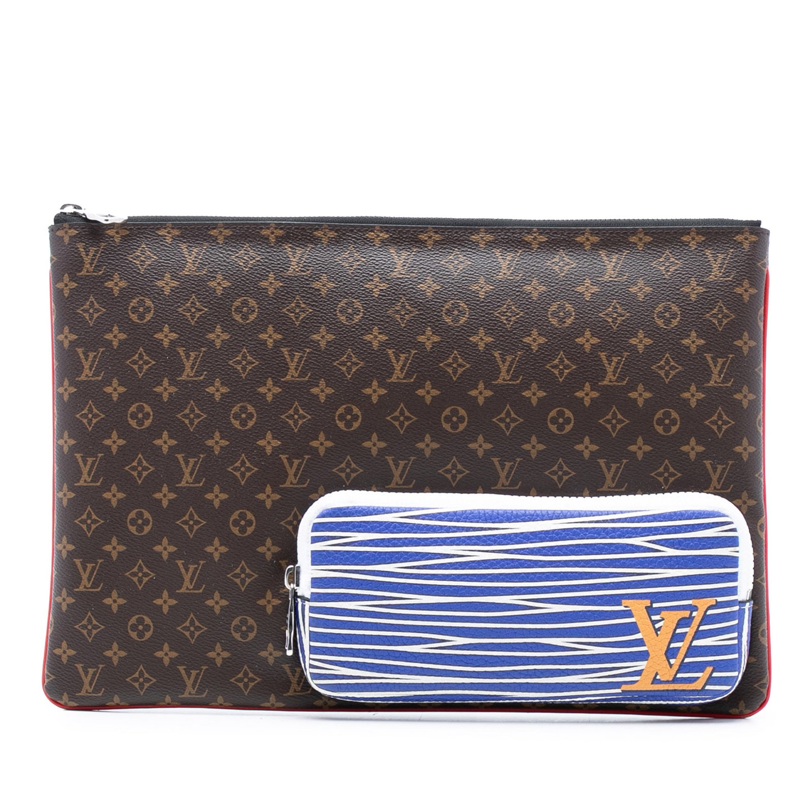 Louis Vuitton Multipocket Monogram Canvas Pouch with Top Zipper: Louis Vuitton Multipocket Monogram Canvas Pouch with Top Zipper The Louis Vuitton Monogram A4 Multipocket Pochette features a monogram canvas body with a top zip closure and an exterior zip pocket. Th