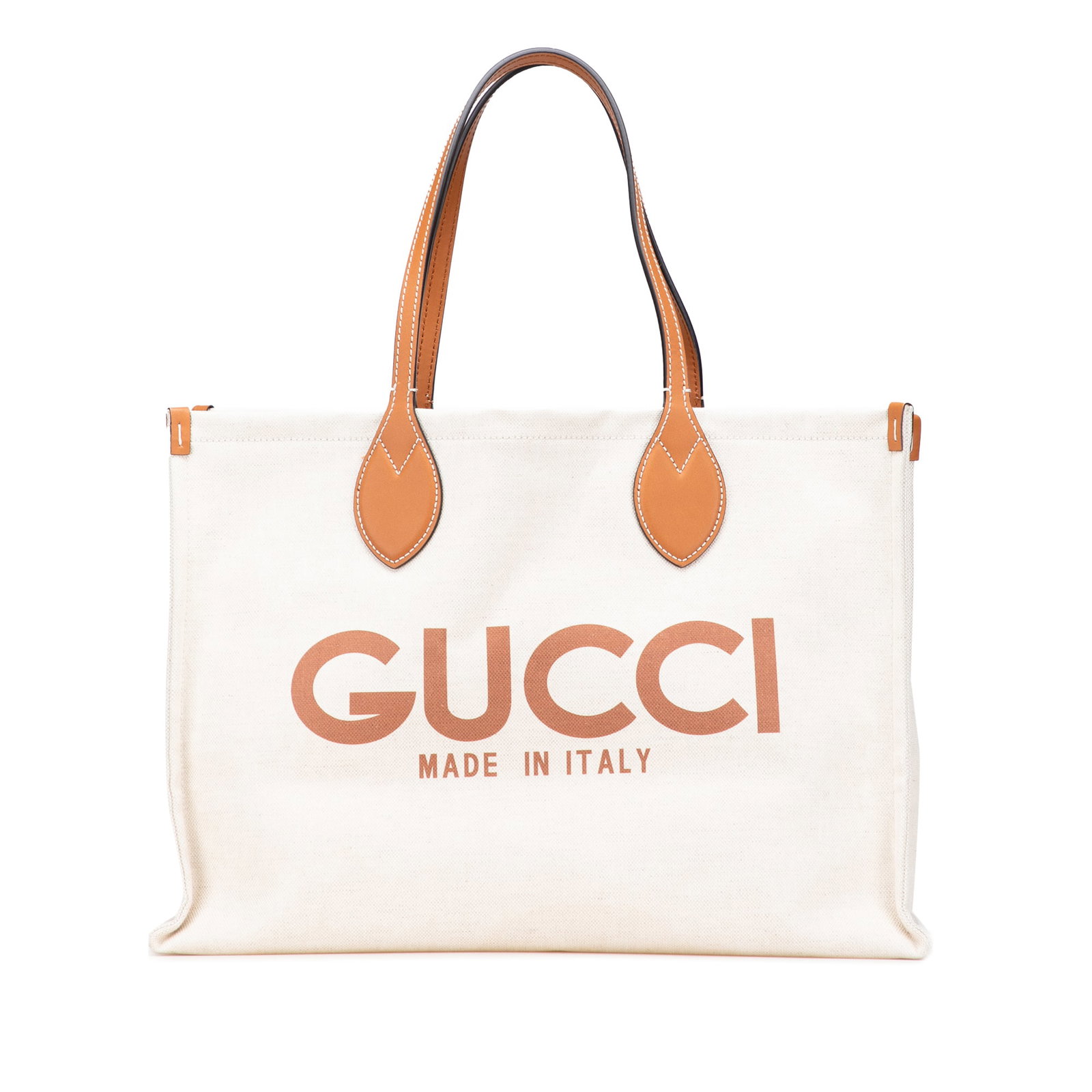 Gucci Large Canvas Logo Tote Brown Fabric with Leather Trim: Gucci Large Canvas Logo Tote Brown Fabric with Leather Trim This Gucci Large Canvas Logo Tote is a stylish and functional accessory, featuring a durable canvas body complemented by leather trim. The t