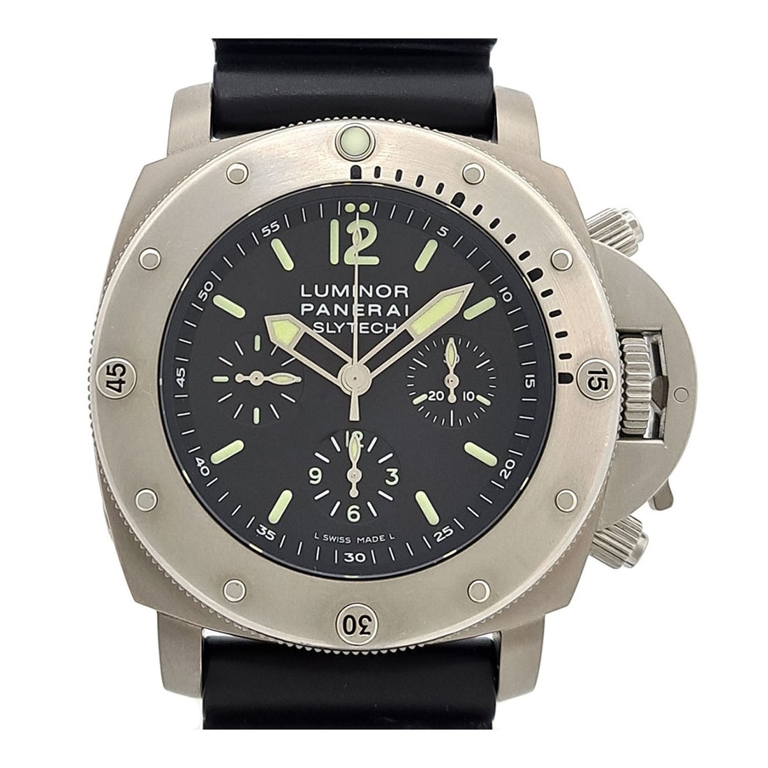 Panerai Luminor 1950 Submersible Slytech Chronograph PAM00202 Titanium: Panerai Luminor 1950 Submersible Slytech Chronograph PAM00202 Titanium This Officine Panerai Luminor 1950 Submersible Slytech Chronograph 1000m wristwatch (model PAM00202) is a limited edition timepie