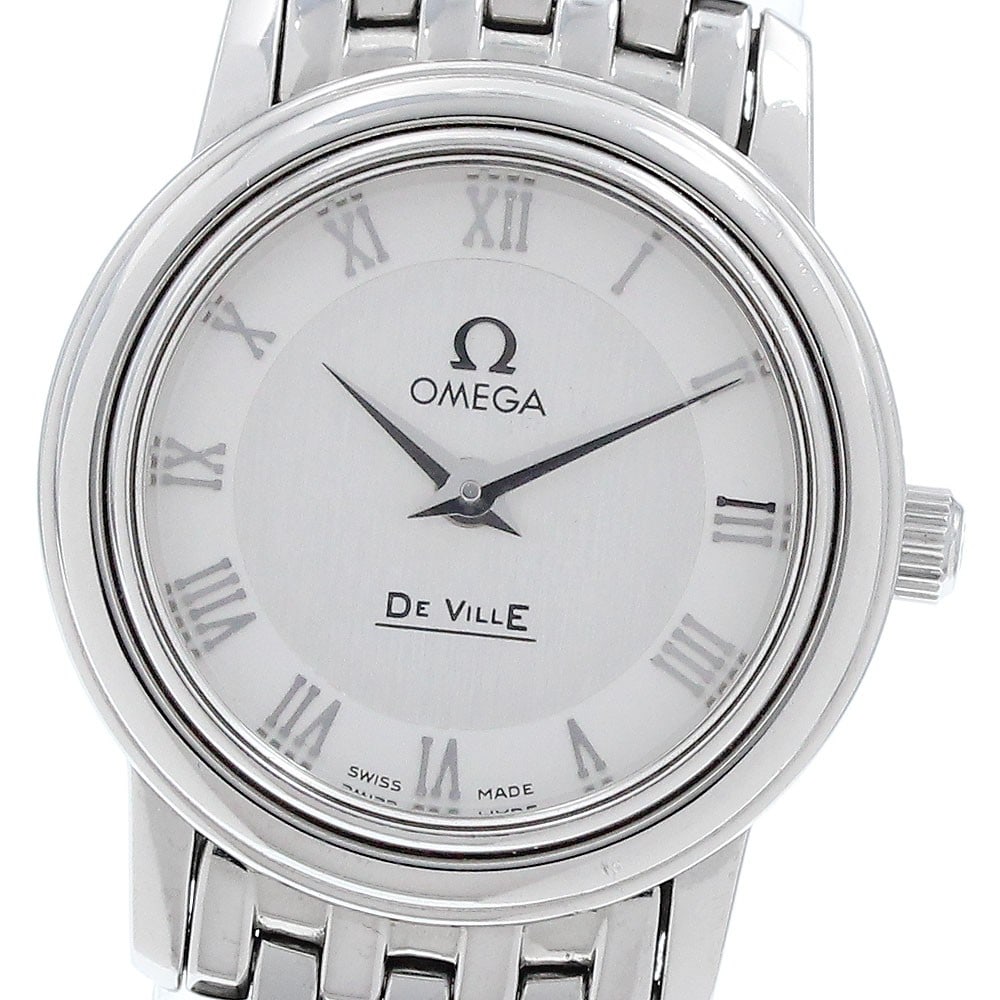 Omega De Ville Prestige 4570.33 Quartz Stainless Steel Ladies Watch: Omega De Ville Prestige 4570.33 Quartz Stainless Steel Ladies Watch This OMEGA De Ville Prestige Quartz women's wristwatch features a stainless steel case and bracelet with a silver dial. The watch is