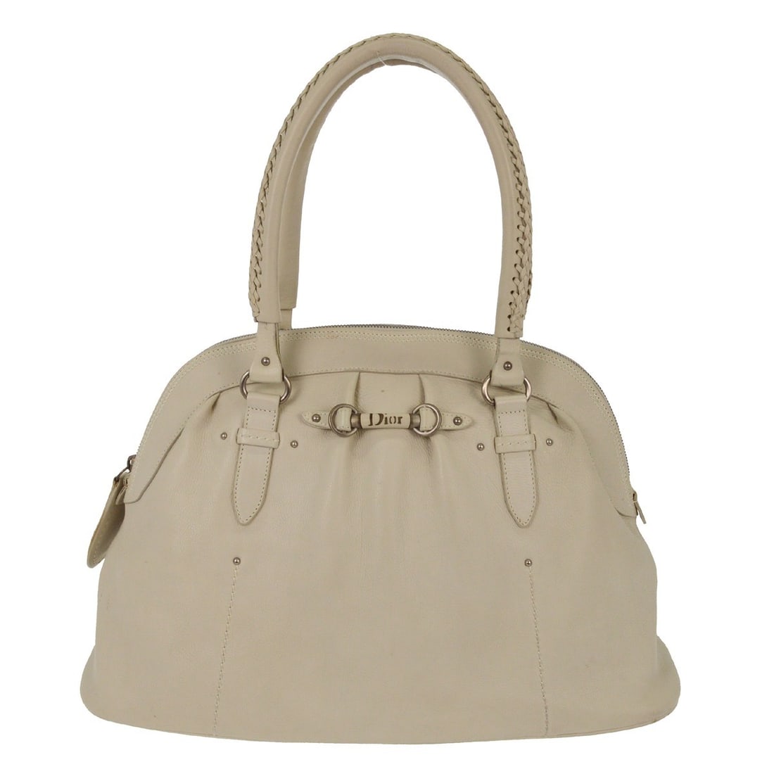 Dior My Dior Large White Leather Top Handle Frame Bag: Dior My Dior Large White Leather Top Handle Frame Bag This Christian Dior White Leather My Dior Frame Handbag features a spacious large size with a structured top handle design. The bag is crafted fro