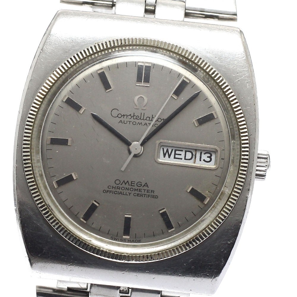 Omega Constellation Day-Date Automatic Steel Men's Watch 168.041: Omega Constellation Day-Date Automatic Steel Men's Watch 168.041 This OMEGA Constellation Day-Date men's wristwatch, reference 168.041, features a stainless steel case and bracelet with a silver dial.