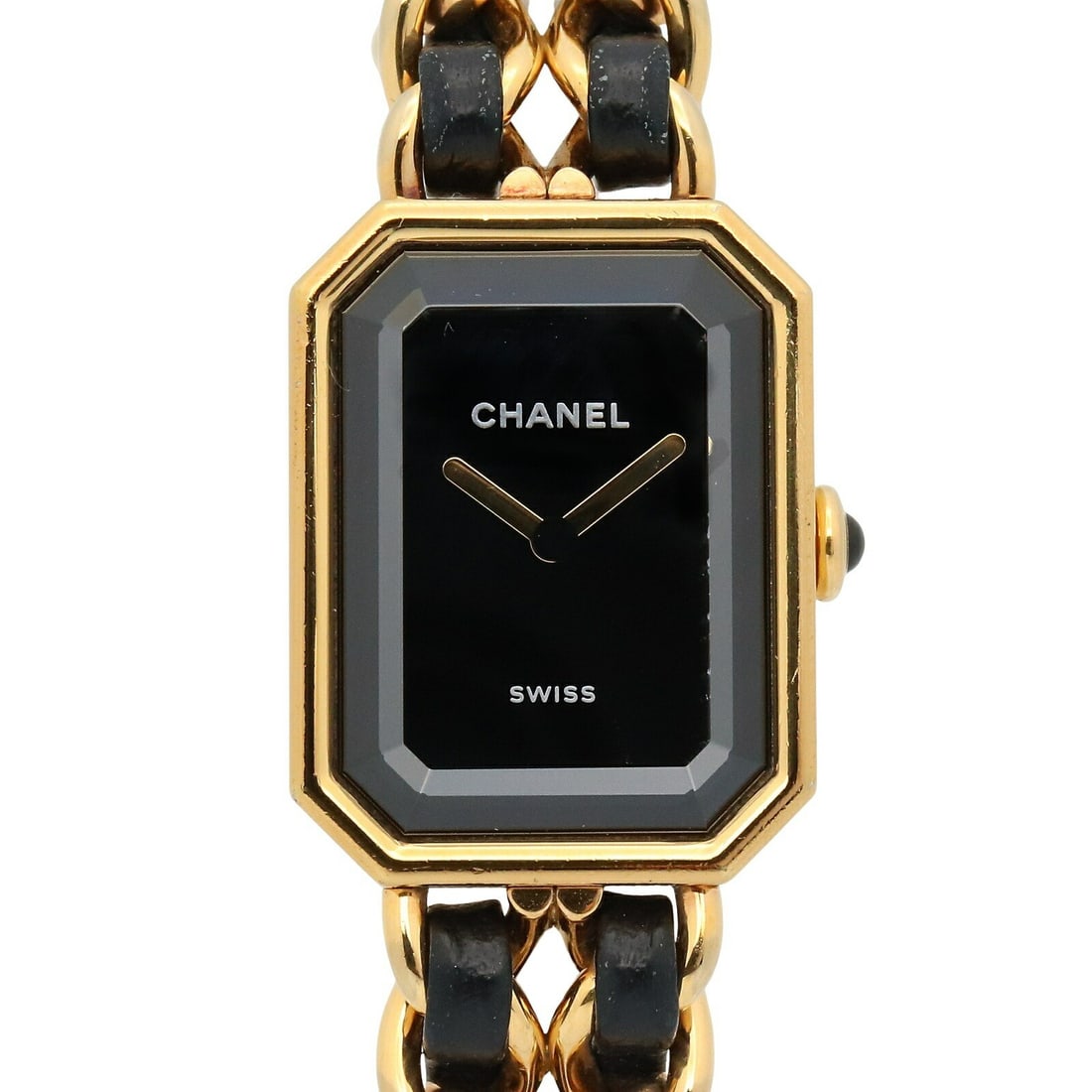 Chanel Premiere H6951 Quartz Black Dial Gold Plated Leather Strap (1 of 10)
