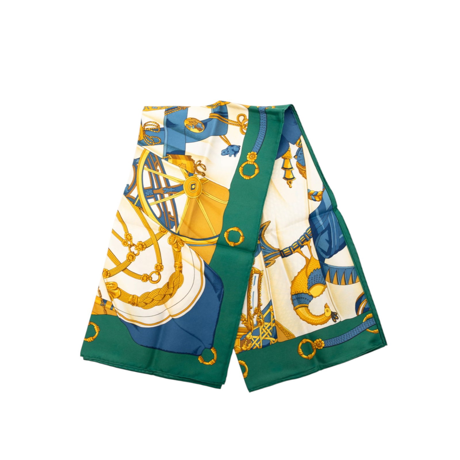 Hermes Soleil de Soie 90 Beige Silk Square Scarf France: Hermes Soleil de Soie 90 Beige Silk Square Scarf France This Hermes Soleil de Soie scarf features a distinctive print crafted from 100% silk. The accessory is presented in a beige color and is made in