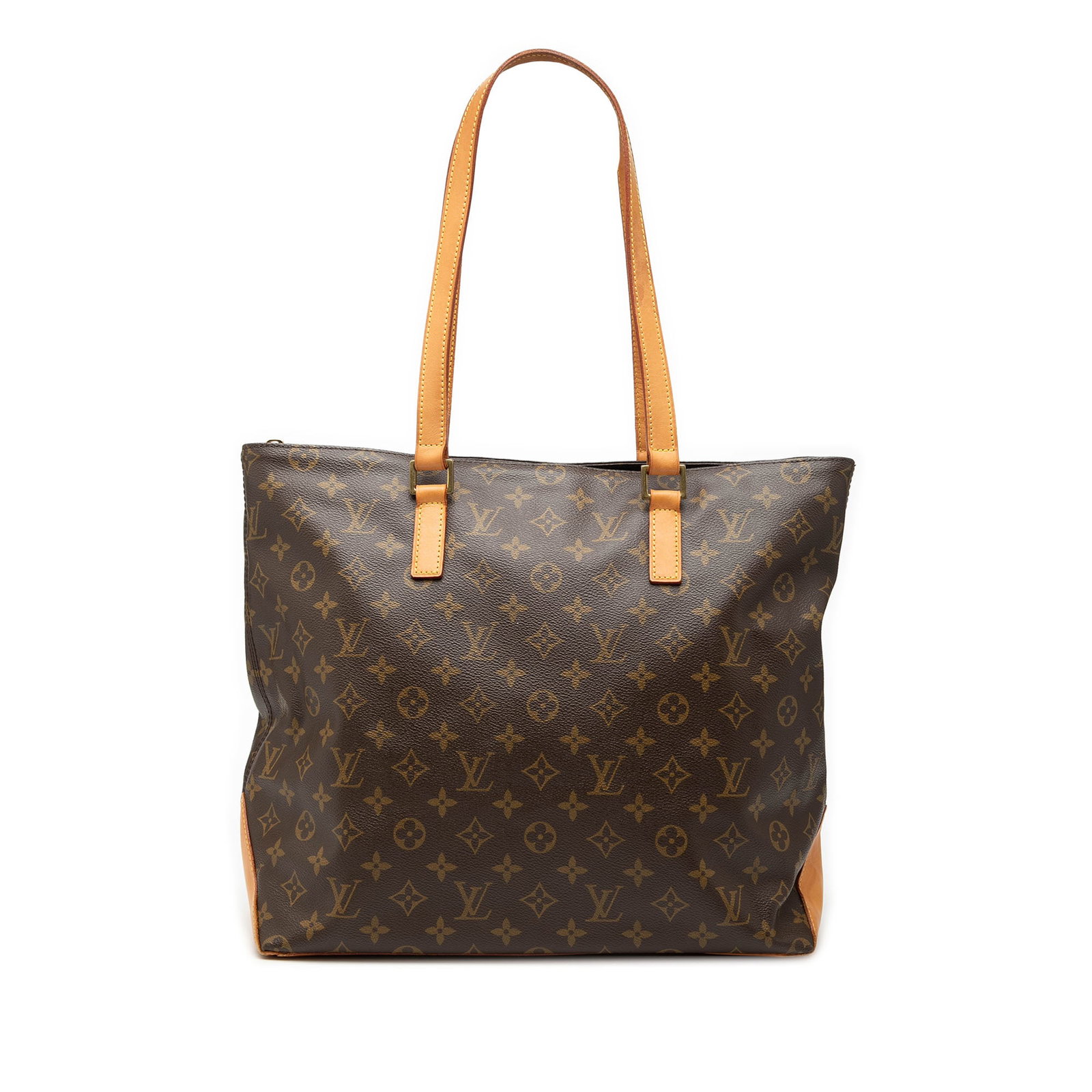 Louis Vuitton Cabas Mezzo Tote Monogram Canvas Brown Handbag: Louis Vuitton Cabas Mezzo Tote Monogram Canvas Brown Handbag The Louis Vuitton Monogram Cabas Mezzo features a monogram canvas body with flat vachetta leather straps, a top zip closure, and interior z