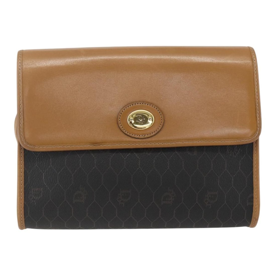 Vintage Christian Dior Black Canvas and Leather Honeycomb Shoulder Bag (1 of 18)