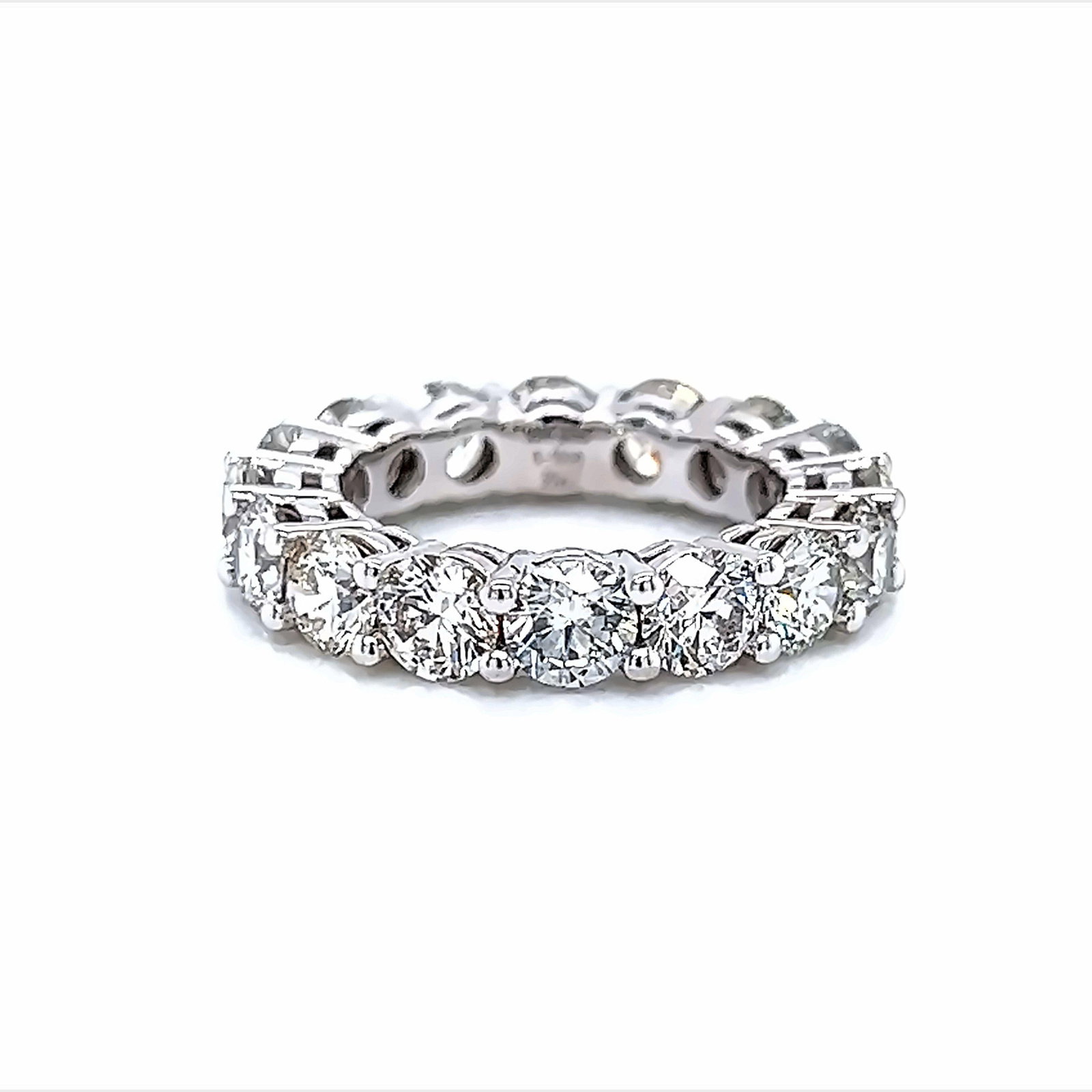 5.01ct Round Diamond Eternity Band 18k White Gold - 2