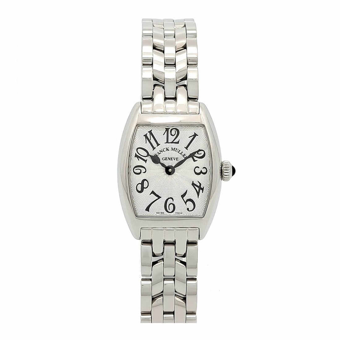 Franck Muller Tonneau Curvex Quartz Ladies Steel Watch Box: Franck Muller Tonneau Curvex Quartz Ladies Steel Watch Box This Franck Muller Tonneau Curvex 2252QZ wristwatch is designed for women and features a stainless steel case and band. The watch is powered 