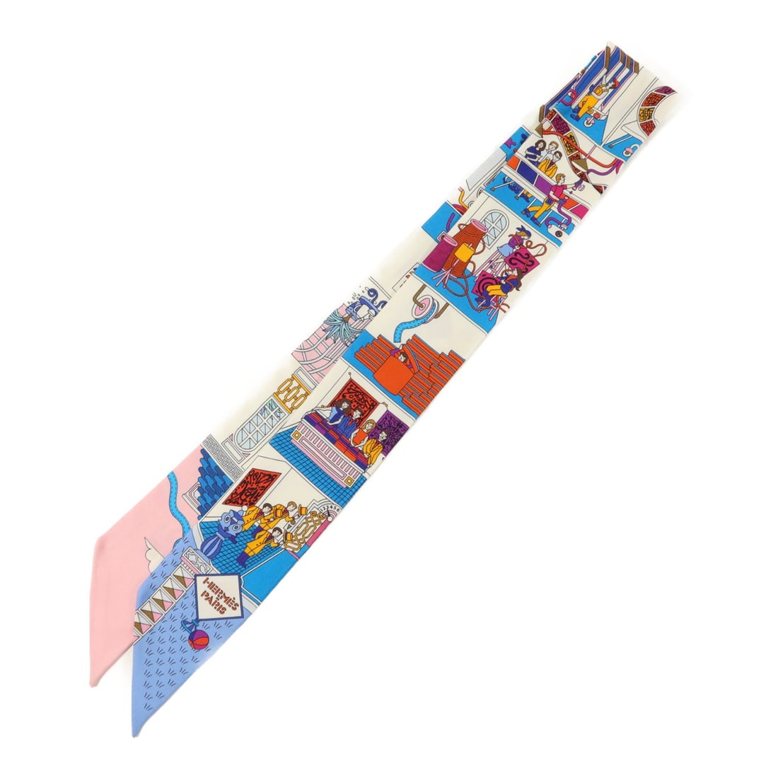 Hermes Twilly silk multicolor women scarf: Hermes Twilly silk multicolor women scarf This Hermes Twilly scarf is crafted from luxurious silk and features a vibrant multicolor design. Made in France, it is designed for women and offers a stylis