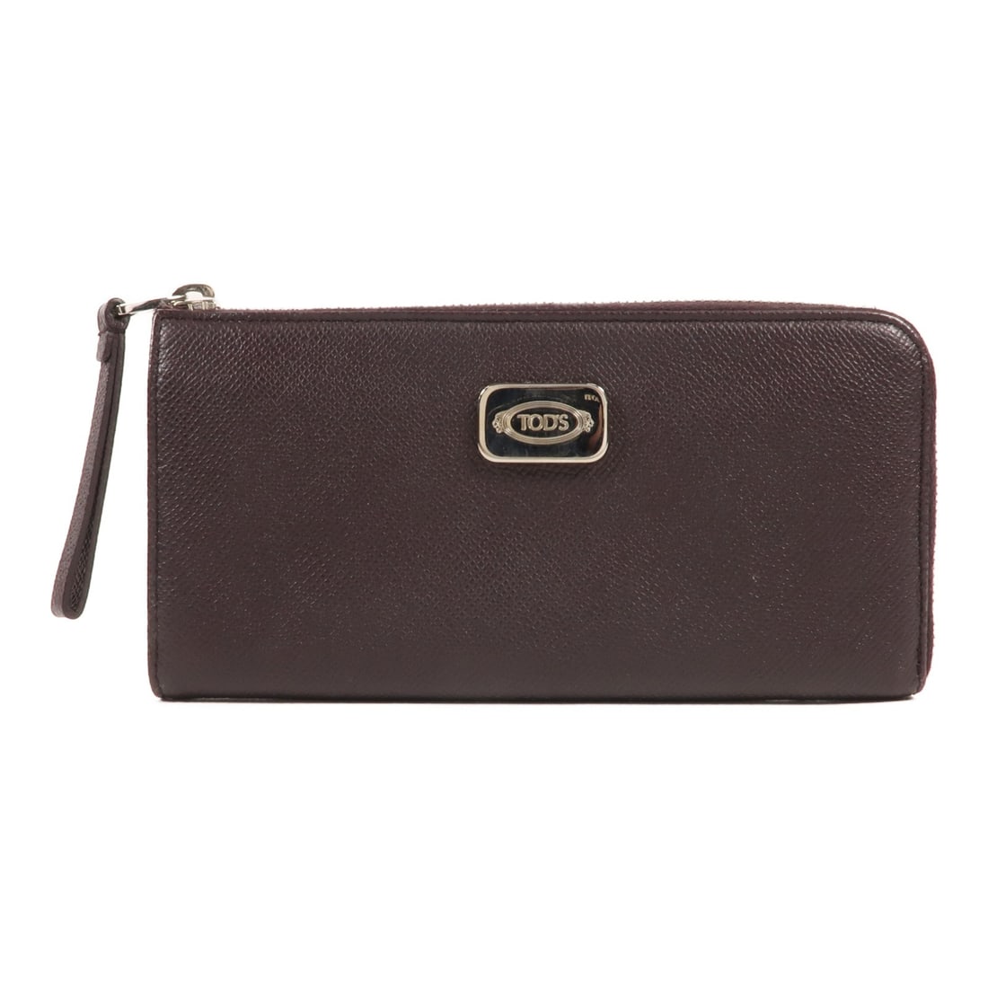 TOD'S Purple Calfskin Leather L-Shaped Zipper Long Wallet (1 of 12)