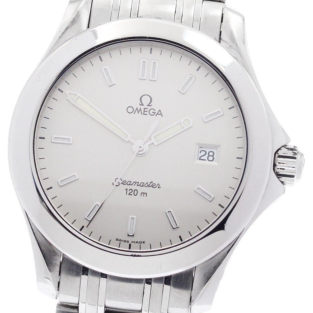 Omega Seamaster 120 Quartz Date Stainless Steel Men's Watch 2511.33: Omega Seamaster 120 Quartz Date Stainless Steel Men's Watch 2511.33 This Omega Seamaster 120 Date Quartz men's wristwatch features a stainless steel case and bracelet with a silver dial. The watch ope