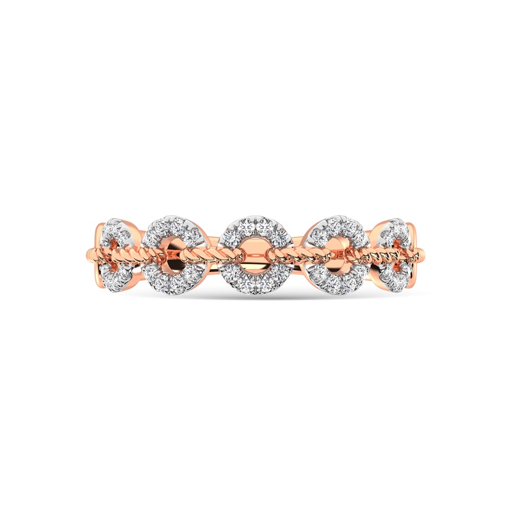 14K Rose Gold Diamond 1/5 Ct.Tw. Stackable Ring - 2