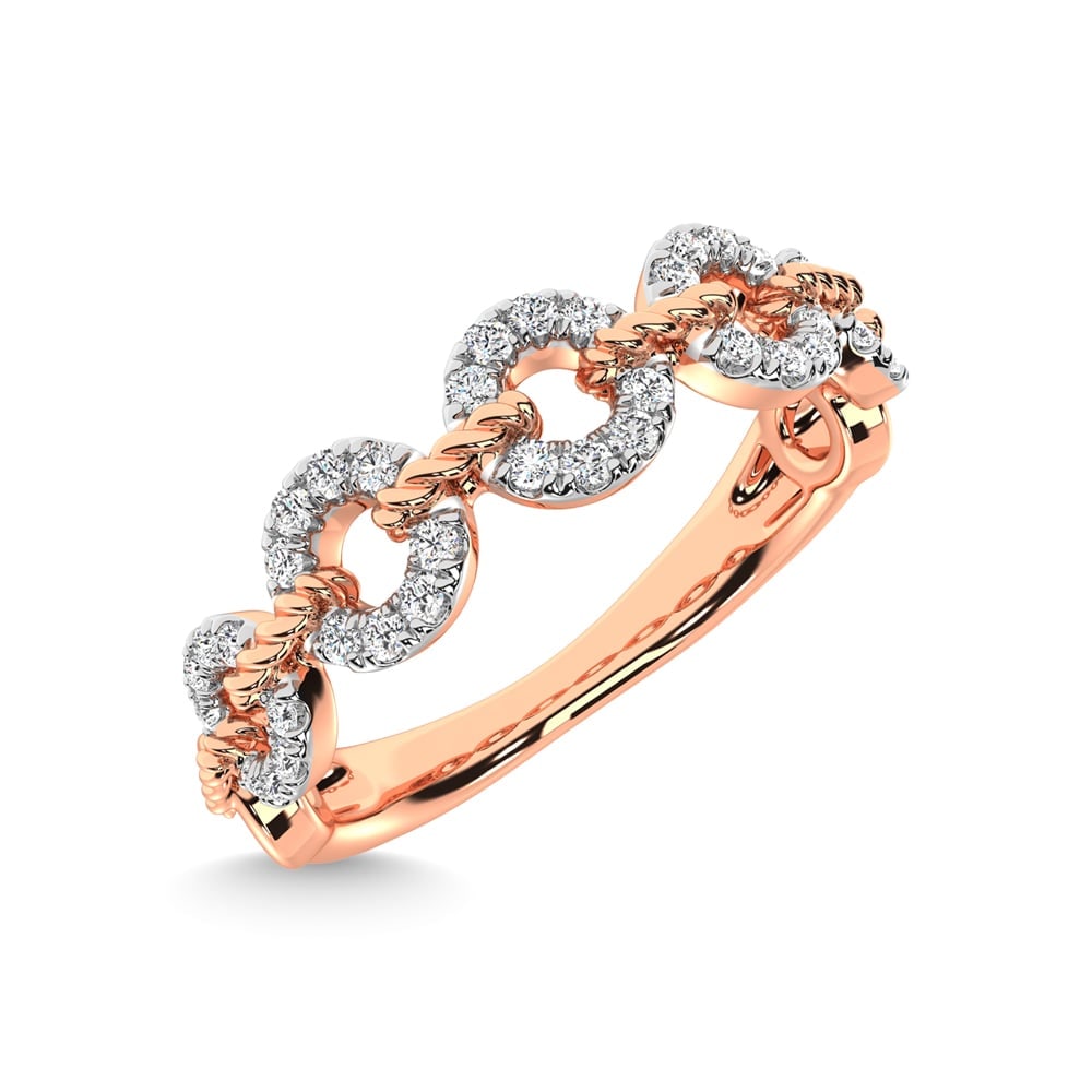 14K Rose Gold Diamond 1/5 Ct.Tw. Stackable Ring - 3