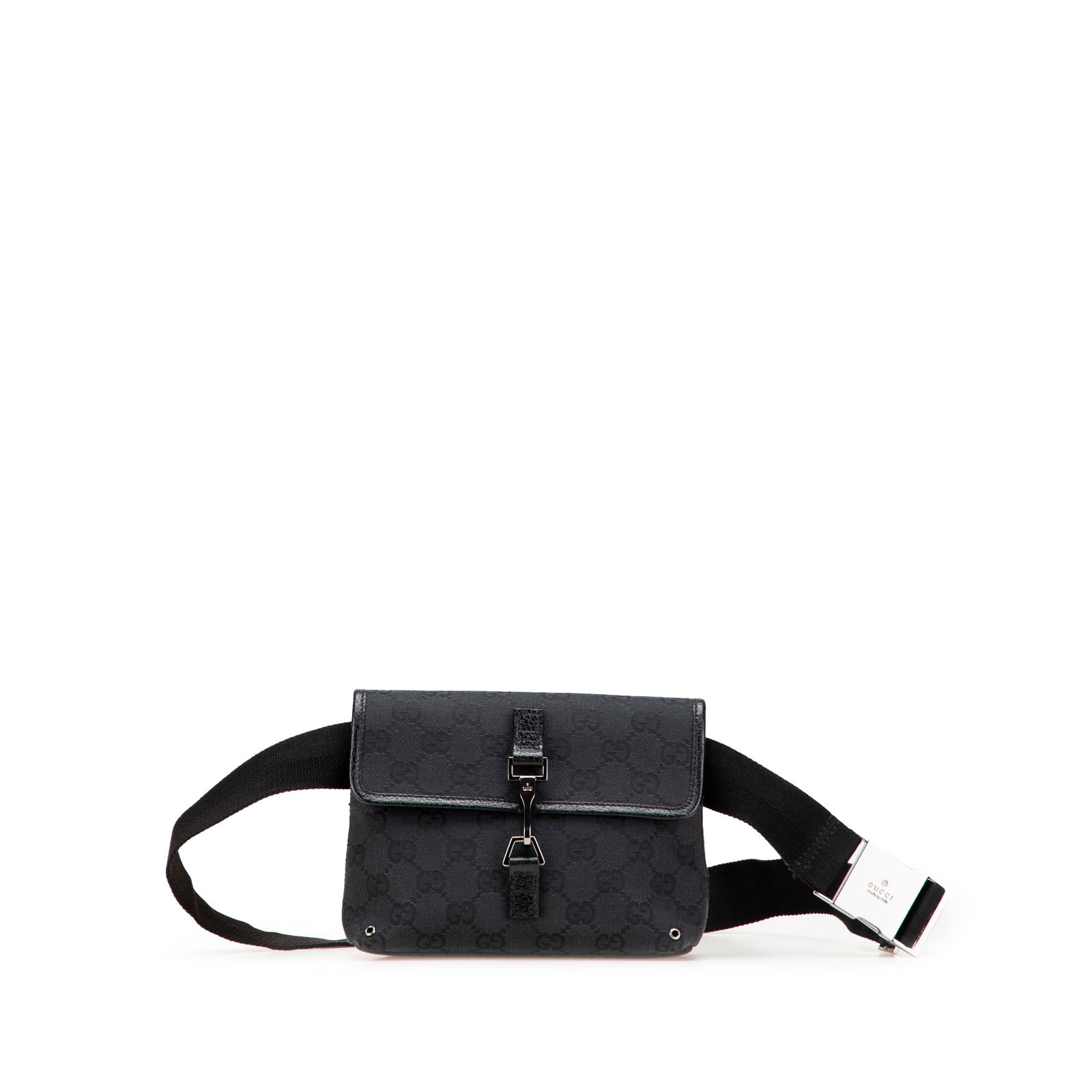 Gucci GG Canvas Jackie Belt Bag Black Fabric with Leather Trim (1 of 13)