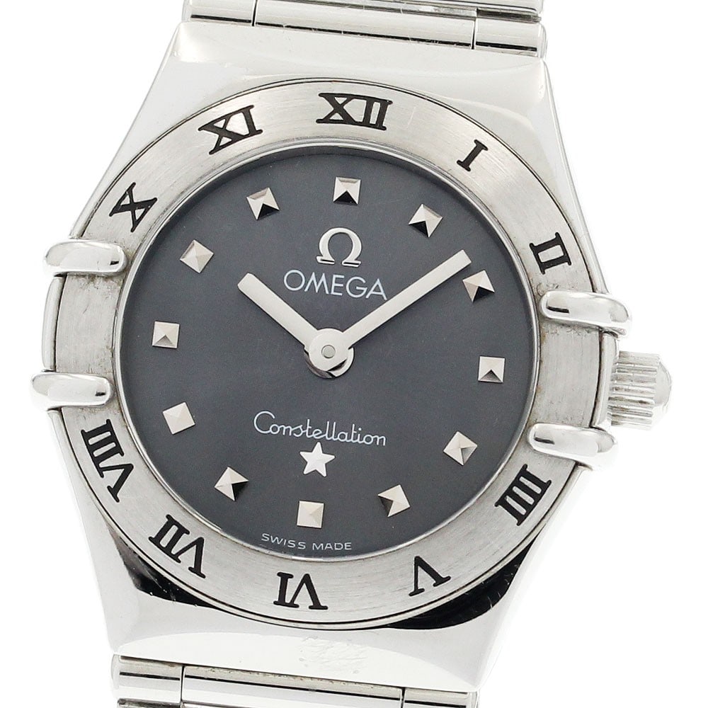 Omega Constellation Mini My Choice 1561.51 Quartz Ladies Watch: Omega Constellation Mini My Choice 1561.51 Quartz Ladies Watch This OMEGA Constellation Mini My Choice quartz wristwatch is crafted for women and features a stainless steel case and band with a gray d